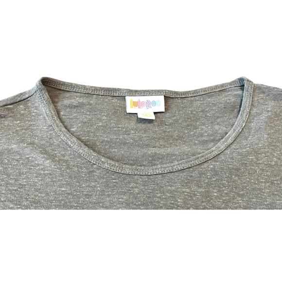 LULAROE SHORT SLEEVE PULL-OVER LIGHTWEIGHT TOP, WOMENS, XXS, LIGHT HEATHER GREY - Picture 2 of 10